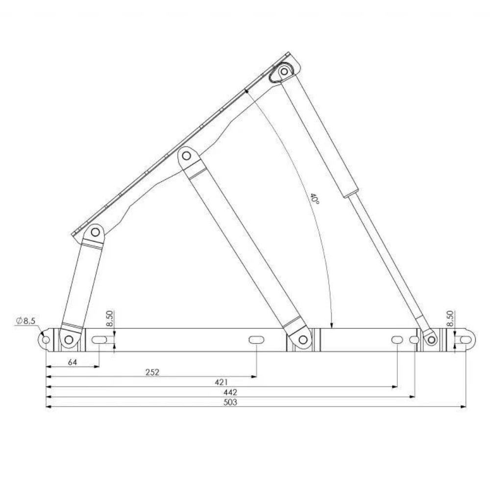 Ang mekanismo ng pag -angat ng pneumatic storage bed