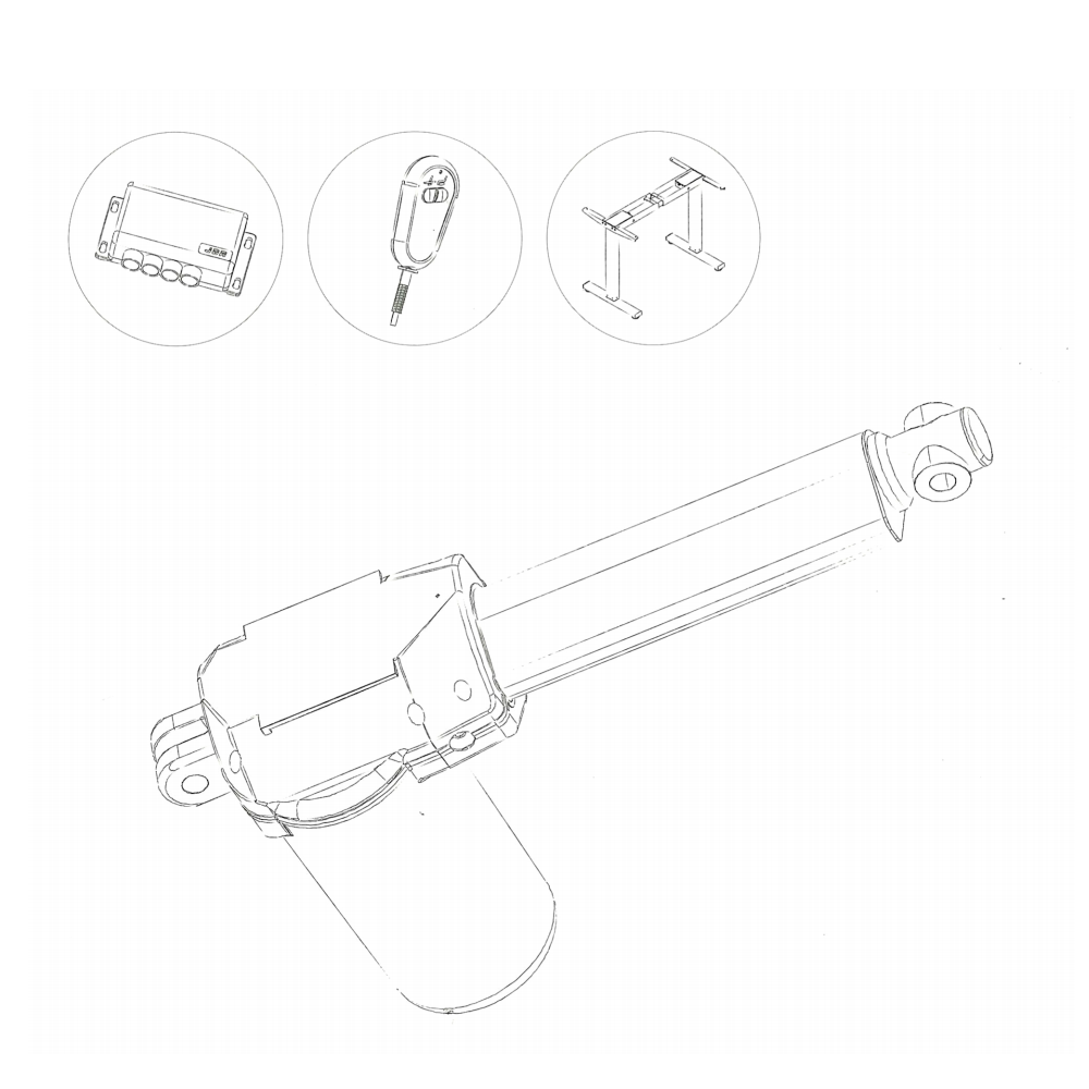 Mini electric linear actuator push rod